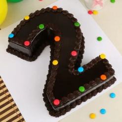 choco number designer celebration cake with custom number shape