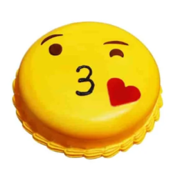 emoji fun butterscotch party cake with colorful smiley design