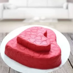 royal heart duo celebration cake with double tier heart shape and romantic design