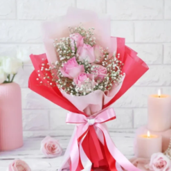 Elegant pink rose bouquet for birthday and anniversary gift