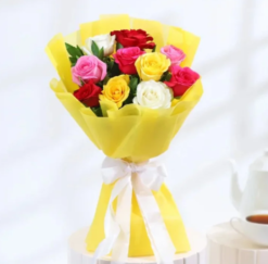 Colorful mixed flower bouquet for birthday and celebration gift