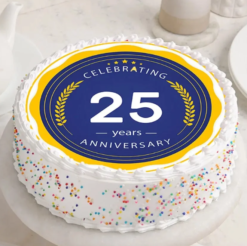 25 years of love anniversary cake for silver jubilee celebration with elegant design