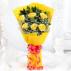 Golden yellow rose bouquet for friendship and celebration gift
