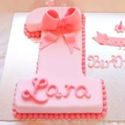 pink number one celebration cake number cake for birthday online delivery India