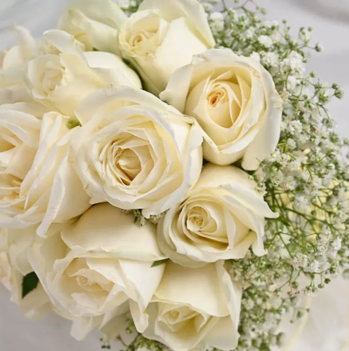 Radiant White Rose Bouquet 3