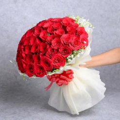 Ruby red rose bouquet for romantic gift and anniversary