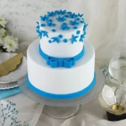 royal blue bow elegance cake birthday blue bow cake online delivery India