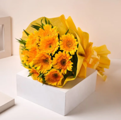 Bright yellow gerbera bouquet for birthday and celebration gift