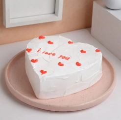 vanilla heart shape valentine cake for romantic celebration and love surprise