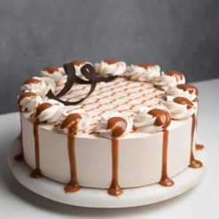 caramel drip cake with rich creamy layers and glossy drip design