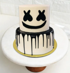 dj marshmello theme chocolate cake for kids birthday party