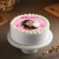 elan cherished moments cake with custom photo print and elegant design