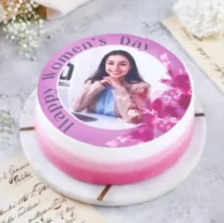 perfect memory womens cake with custom photo design and soft cream layers
