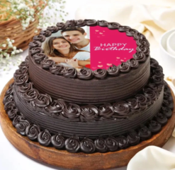 personalized photo tier cake for grand celebration and events