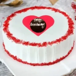 ruby love bliss cake with romantic design and creamy layers