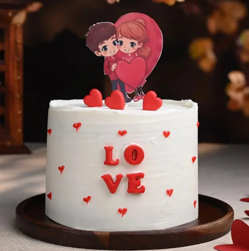 Two Hearts One Love Romantic Celebration Cake 2