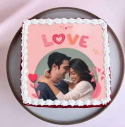 affectionate moments personalized photo cake for romantic and birthday gifting