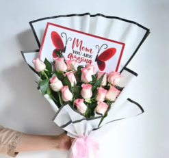 Beautiful rose bouquet for mom for birthday and Mother’s Day gift