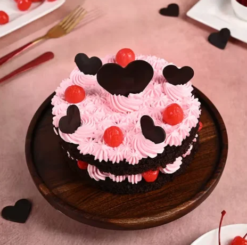 berry choco love cake with rich chocolate and fruity flavor for celebration