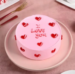 butterscotch love cake with creamy layers and romantic design