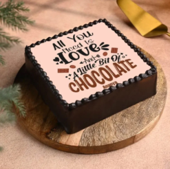 chocolate day heart cake with romantic design and rich chocolate layers