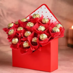 chocolate love bouquet with assorted chocolates for romantic gifting
