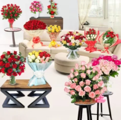 Elegant flower room decoration setup for birthday and surprise