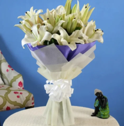 Elegant lily bloom bouquet for birthday and celebration gift