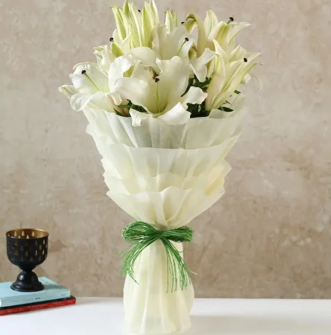 Elegant White Lily Luxe Bouquet Elegant white lily luxe bouquet for premium gifting