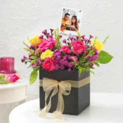 Personalized floral love keepsake photo magnet for romantic gifting