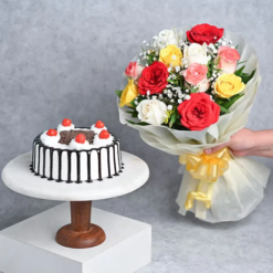 Graceful Rose Elegance & Cake Treat Combo