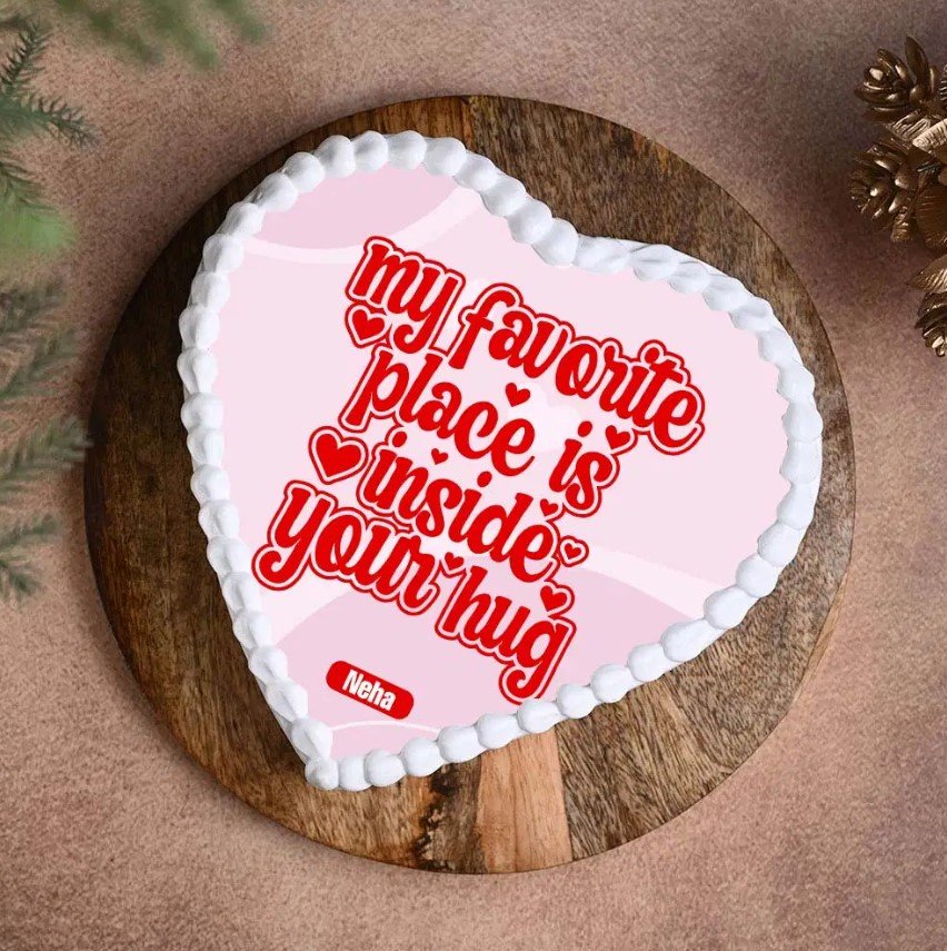 Hugs & Kisses Heart Cake 1