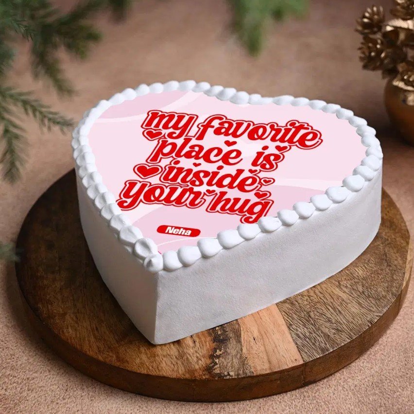 Hugs & Kisses Heart Cake 2