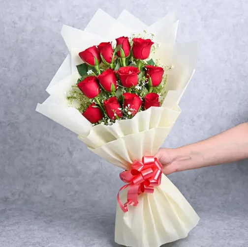 Passion Bloom Roses & Celebration Cake Combo 2