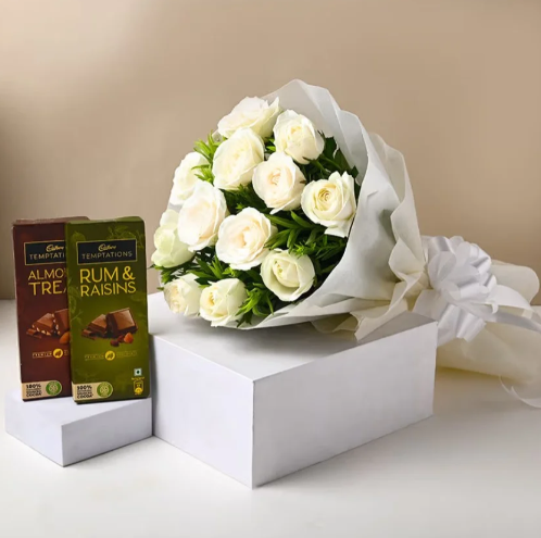 Pearly Roses & Chocolate Bliss Cake Combo 3