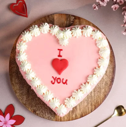 Pink Blossom Heart Shape Cake 2