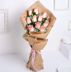 Pink blossom rose bouquet for birthday and anniversary gift