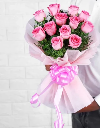 Pink Elegance Rose Bouquet 1