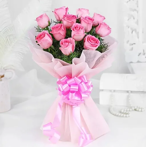 Pink Elegance Rose Bouquet 2