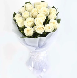 Pure white rose bouquet for elegant gifting and celebrations