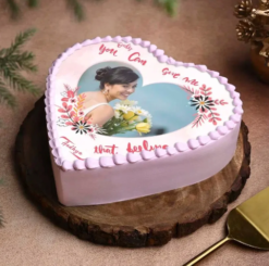 pure love valentine personalized photo cake for romantic celebration