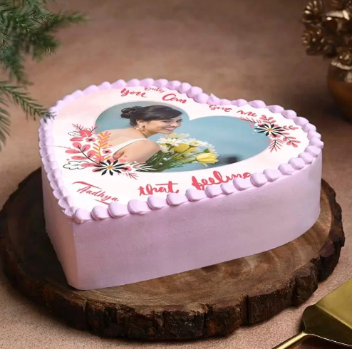 Pure Love Valentine Personalized Photo Cake 2