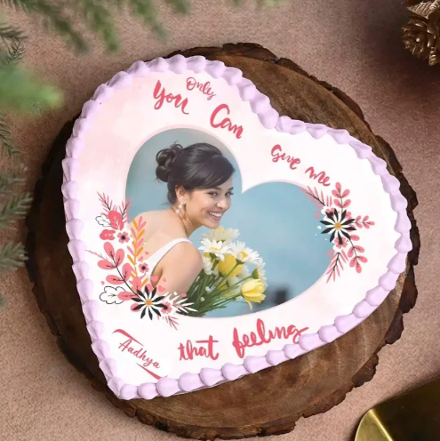 Pure Love Valentine Personalized Photo Cake 3
