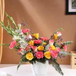 Radiant mixed flower bouquet for birthday and celebration gift