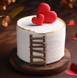 romantic ladder valentine love cake with designer theme