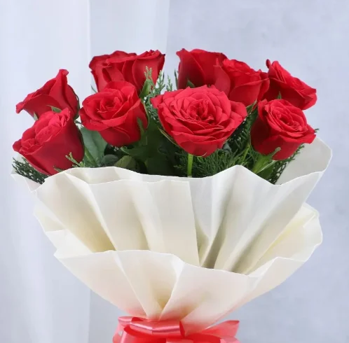 Scarlet Roses & Decadent Chocolate Cake Combo 3