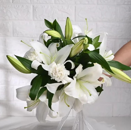 Snowy White Bloom Bouquet 1