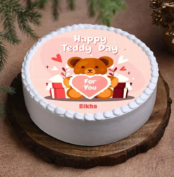 snuggly teddy bear love cake for romantic celebration