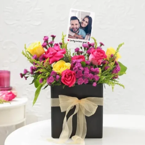 Sweet Love Memory Magnet Personalized sweet love memory photo magnet with romantic floral design