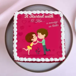 tinder theme romantic cake for couples and sweetheart celebration